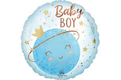 Foil Balloon - "Baby BOY" - Little Moon - Blue - 45 cm